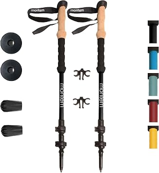 Montem Ultra Light Trekking, Walking, and Hiking Poles - Collapsible, Lightweight, Quick Locking, Weather-Resistant and Ultra Durable 2-Pack