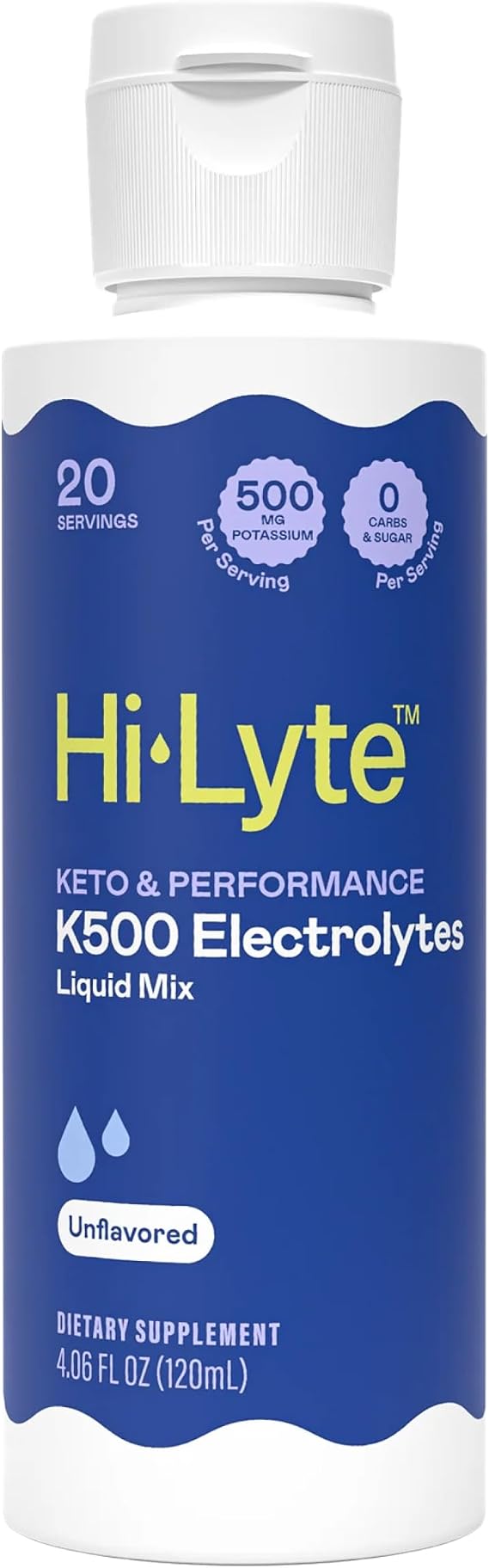 Hi-Lyte K500 Electrolytes Liquid Mix, Unflavored, 20 Servings
