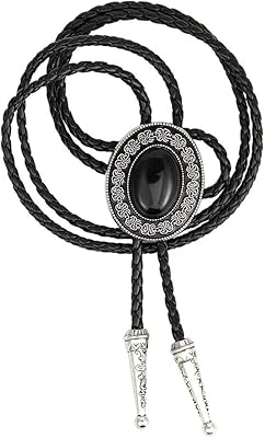 HUABOLA CALYN Bolo tie, Handmade Round Shape Western Cowboy Bola Tie