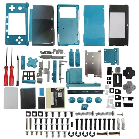 Housing Shell for Nintendo 3DS System Replacement Screen Tools Console Aqua Blue