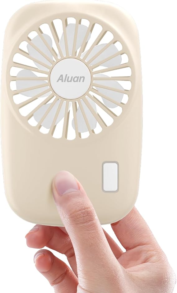 Aluan Portable Handheld Mini Fan Powerful Small Personal Rechargeable Fan