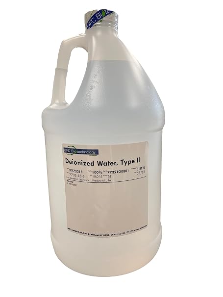 Deionized Water - Type II Demineralized Water (1 Gallon) - for Laboratory, Cleaning, and Industrial Applications - Made in USA