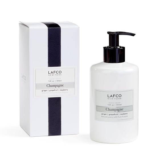 LAFCO New York Hand Cream, Champagne - 12 oz - Restores & Repairs Skin - All Skin Types - Hypoallergenic, Synthetic Free & Cruelty Free - Made in Italy
