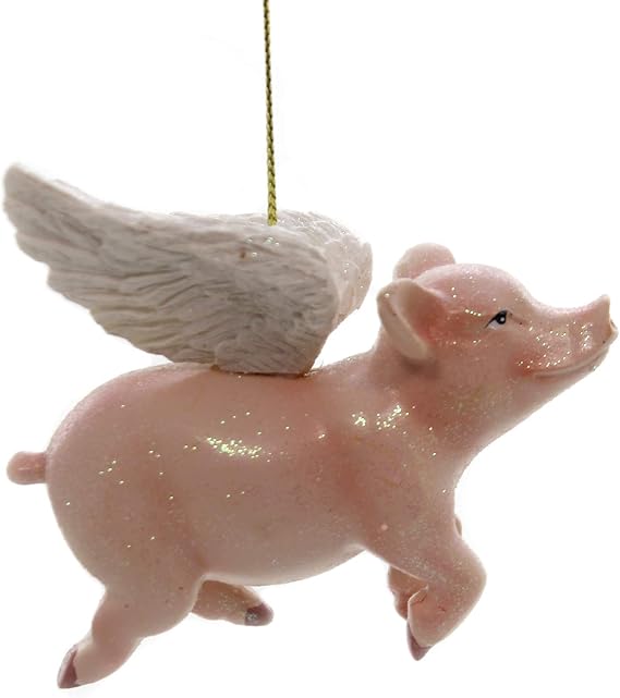 Kurt Adler Flying Pig Christmas Ornament