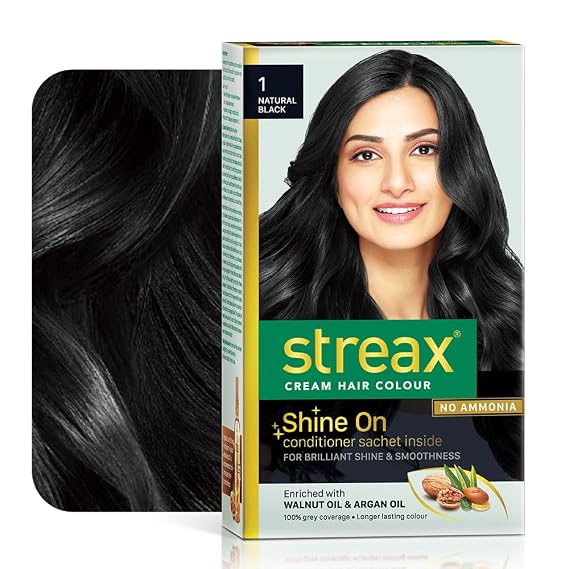 Streax Natural Black Hair Colour No.1, 50Ml
