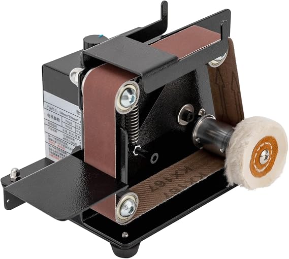 Mini Polishing Grinding Machine, 180W Electric Belt Sander, Knife Sharpener with 10PCS Abrasive Belts for Wood Metal and Knife Sharpening