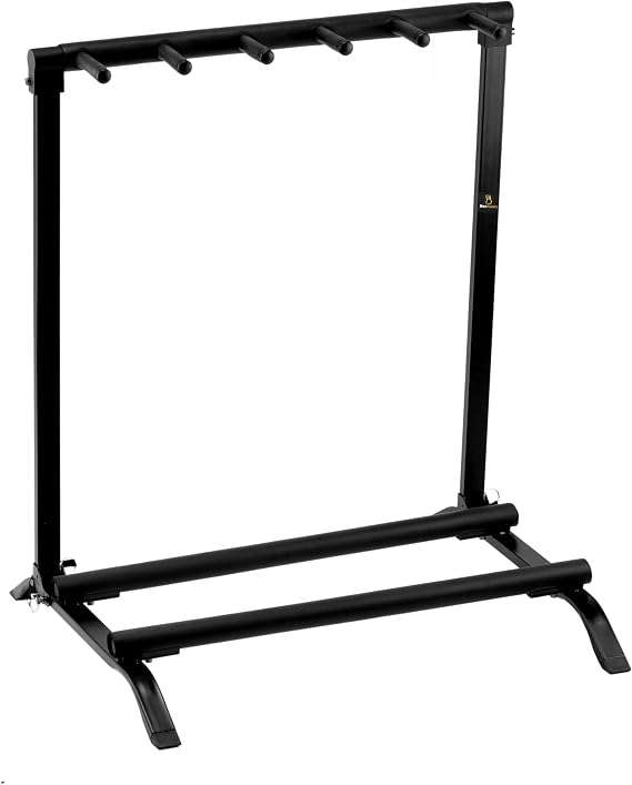 5 Holder Guitar Stand Folding Guitar Stand, Guitar Rack for Multiple Guitars for Acoustic, Electric Guitar, Bass, Guitar Holder Stand, Multiple Guitars Display, black