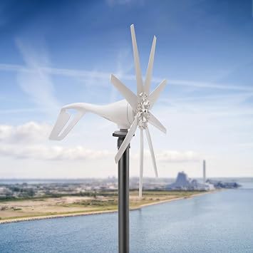 600W 12V Wind Turbine Generator Kit with 8 Blade, Wind Power Generator with Charge Controller for Marine, RV, Home, Windmill Generator
