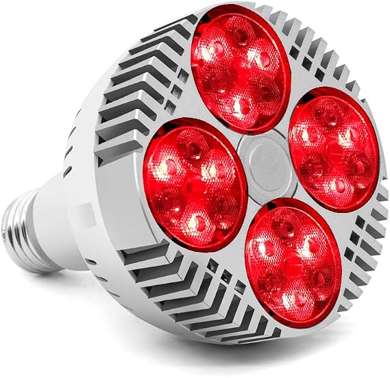 Red Light Therapy Lamp, 48W 24 LED Deep Red Light Bulb, 660nm & 850nm, 1 Count