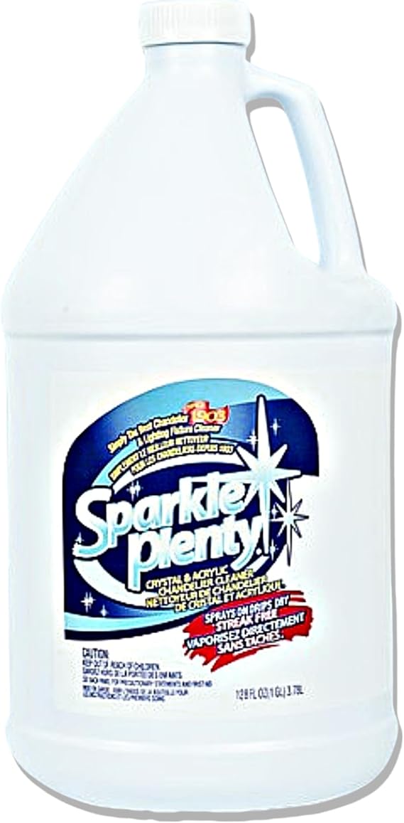 Sparkle Plenty Chandelier Cleaner Drip Dry Spray No Wipe -Dust Remover & Streak Free Glass Cleaner Spray for Chandelier Crystals &Window Screen Surface -Versatile Household Cleaning Supplies(1 Gallon) | Instant Shine Glass Cleaner Spray, Easy Streak Free All Purpose Duster Spray for Cleaning Crystals, Chandeliers, Collectibles