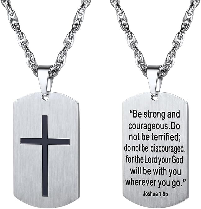 PROSTEEL Cross Necklace for Men Women, 316L Stainless Steel Dog Tag Cross/Dog Tags Military, Jesus Crucifix, Snake Cross, Black/Gold/Silver/Rose Gold/Blue Tone Cross Pendant, Come with Box