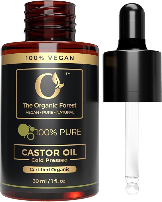 Plant Based Castor Oil – Pure Organic Cold Pressed Carrier Oil for Hair, Eyelashes, Eyebrows & Skin Care – For Deep Moisturization and Nourishment | Hexane Free