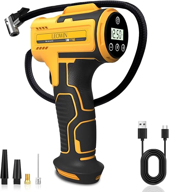 Tire Inflator Portable Air Compressor for Cars, Motorcycles, Bikes, Ball