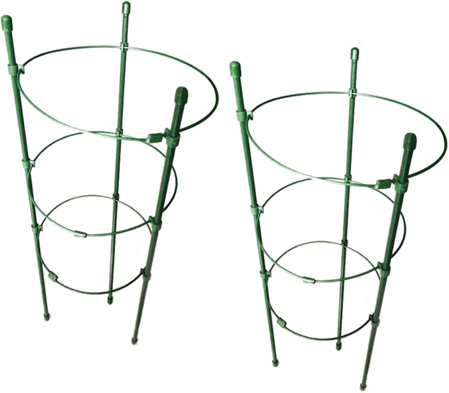 Orgrimmar Vine Trellis Support 17.7 Flowers Plants Cage Triple Plastic Pillar with Iron Rings Vine Plants Holder Stand Small Pot Plant Trellis for Home Garden BalconyPack of 2