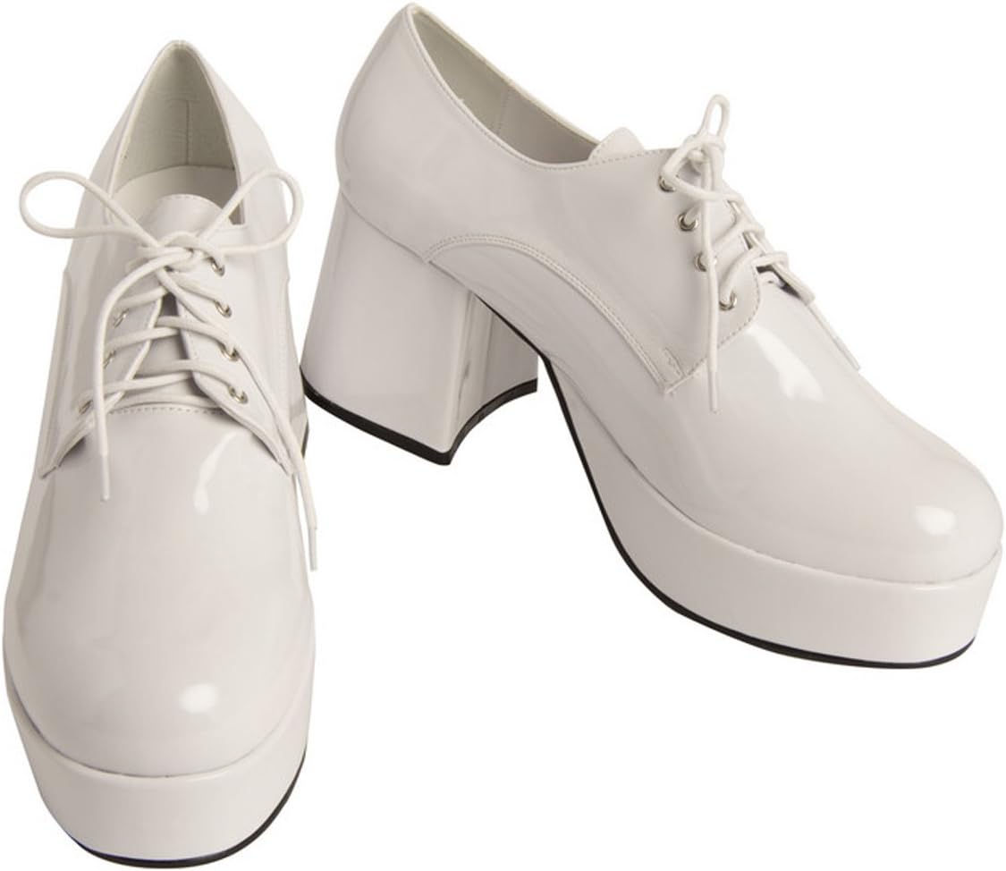 Mens White Pimp Platform Shoes