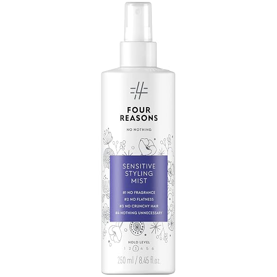 No nothing Styling Mist - Heat Protectant Blowout Spray with Hold, 8.45 oz | Hypoallergenic fragrance-free volumizing spray for fine hair, medium hold, frizz control, humidity shield.