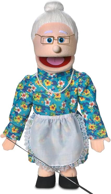 25" Granny, Peach Grandmother, Full Body, Ventriloquist Style Puppet