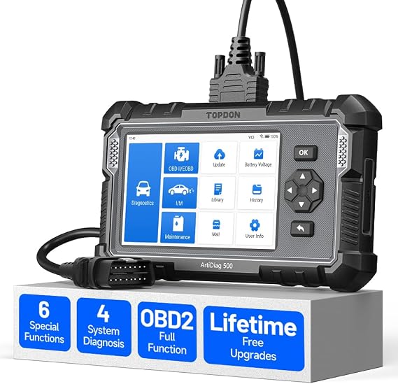 TOPDON AD500 Obd2 Scanner, Lifetime Free Update Car Code Reader Scan Tool