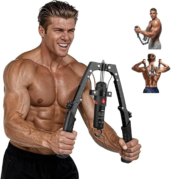Saker Twister Arm Exerciser | Adjustable 22-440 lbs Hydraulic Power Arm Trainer|Home Chest & Arm Workout Equipment with LCD Counter|Strength Training for Men & Women