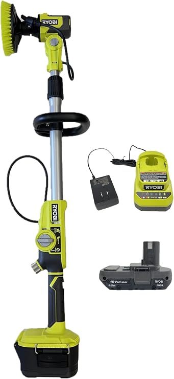 RYOBI ONEAND 18V Cordless SOAP Dispensing Scrubber KIT with 2.0 AH Battery and Charger PC