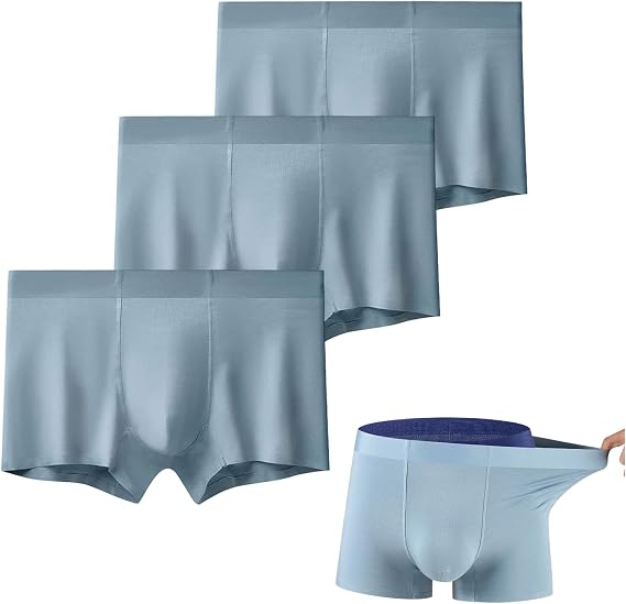 3Pack Men's Underwear Boxer Briefs, Seamless Breathable,Soft Moisture Wicking Underwear