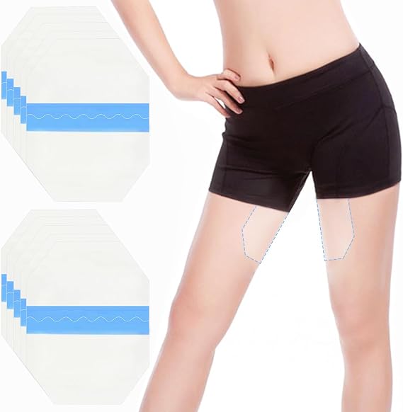 Thigh Lift Anti Chafing Friction Tape Pads, Invisible Transparent Waterproof Adhesive Thigh Inner Protection Skin Patches, Prevents Chafe Wear Resistant Thin Sticker Pad, 10PCS