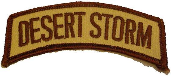 DESERT STORM TAB ROCKER PATCH - Desert Camo Colors - Veteran Owned Business