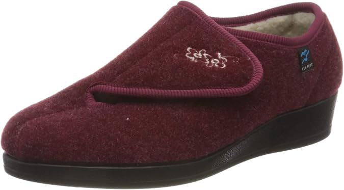 Fly Flot Women's Slippers Mule, Bordo, 6.5 us