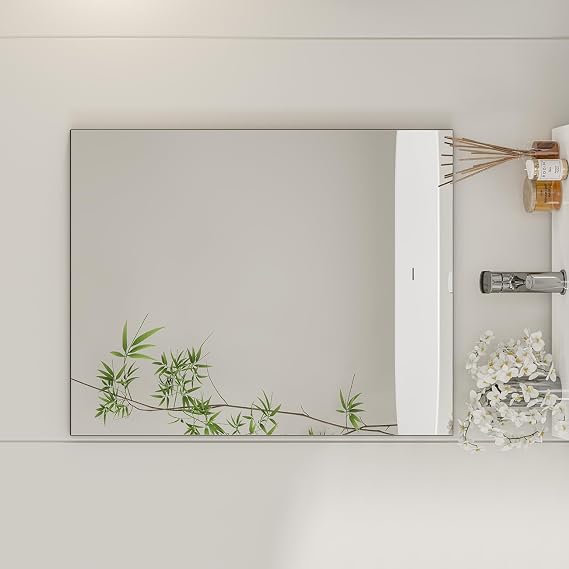 Eviva Sax 24" x 30" Rectangular Rosewood Metal Framed Mirror