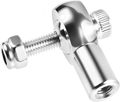 Lever Steering Linkage Tie Rod End Ball Head End, M2 2.0xL15mm Tie Rod End Ball Head Holder, Aluminum Thread Ball Joint with M2 Screws for RC Model Car Boat Airplane Sliver