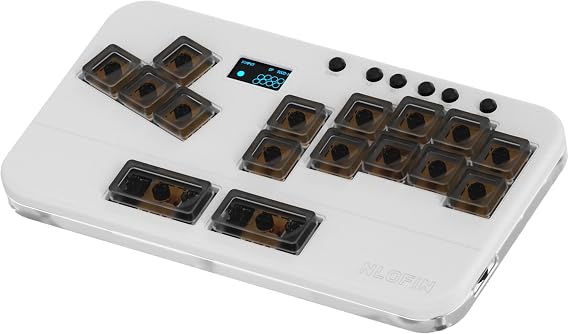 Leverless Arcade Stick Mini Keypad All-Button Arcade Controller (White)