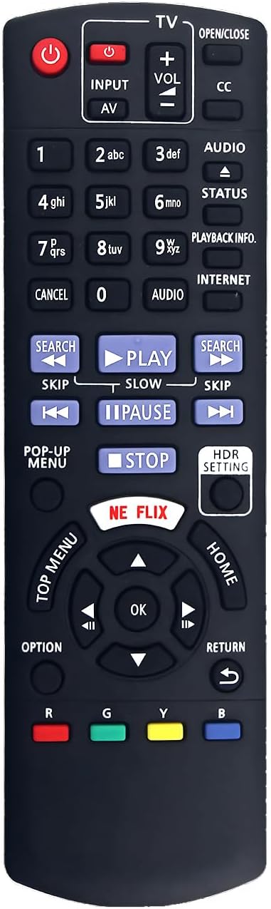 N2QAYB001206 Replacement Remote for Panasonic Blu-ray Player DP-UB820EB-K DP-UB420K DP-UB420 DP-UB820-K DP-UB820