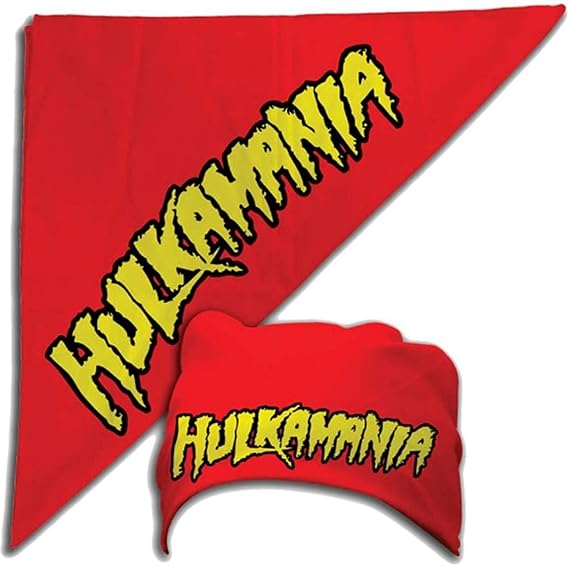 Costume Agent Hulkamania Bandana - Wrestler Hogan Costume Accessories for Halloween & Cosplay, One Size, Red & Yellow