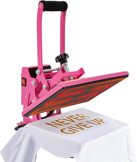 Auto Open Heat Press Machine, 9x12 Inch Rotation Digital Heat Transfer Sublimation Machine, Auto Open Heat Press Machine Clamshell Heat Press for T Shirts Bags Mouse Pads, Pink