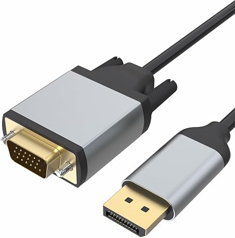 Coverzone DisplayPort to VGA Dönüştürücü Kablo, 1080p 60Hz Full HD Görüntü Aktarımı, Tek Yönlü DP → VGA Adaptör, Monitör ve Projeksiyon Uyumlu (Displayport to VGA) | ZR1161