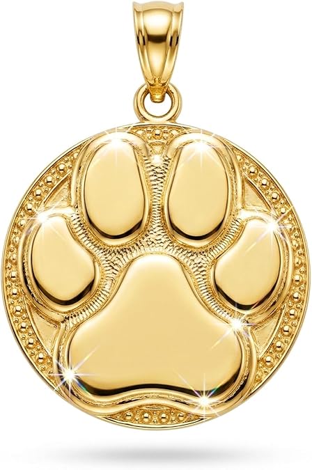 Charm America - Gold Dog Paw Charm - 10 Karat Solid Gold