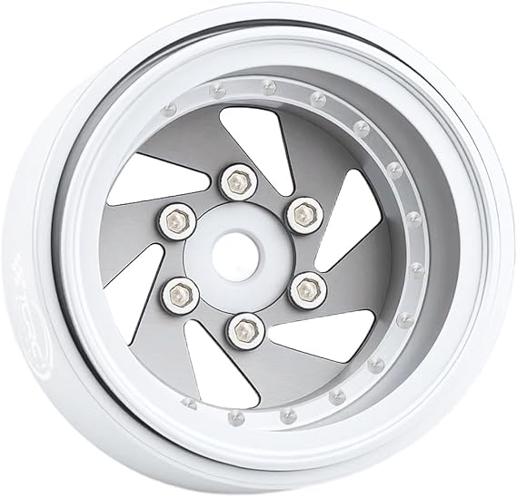 4PCS Grade 5 Titanium Wheel Face Aluminum 1.0 Inch Wheels Hubs for 1/24 Axial SCX24 TRX4M FCX24 Redcat Ascent-18 HPI Venture18 1/18 RC Crawler Car Upgrade Parts,Silver