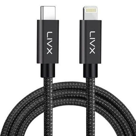 LivX Horizontal 20W Type C to Lightning iPhone iPad Hızlı Şarj ve Data Kablosu Space Gray BRT (3 Metre)