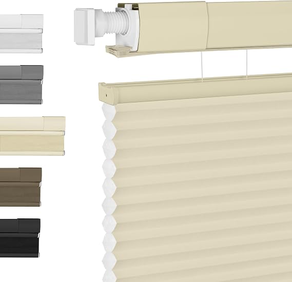 BERISSA Top Down Bottom Up Cellular Shades,Light Filtering 35"x64"Beige