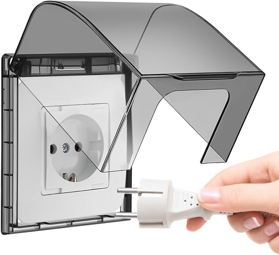 Cabilock Outlet Sticky Style Electrical Outlet Receptacle Protector Socket Cover Wall Plug Protector Panel Box Guard Case For Bathroom