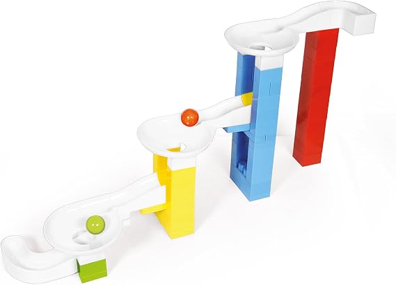 DOLU 79 Pcs Extra Large Rolling Ball Tower with Stacking Blocks Playset for Learning Game Play, Educational Toys for Kids and Toddlers Ages 12+ Months