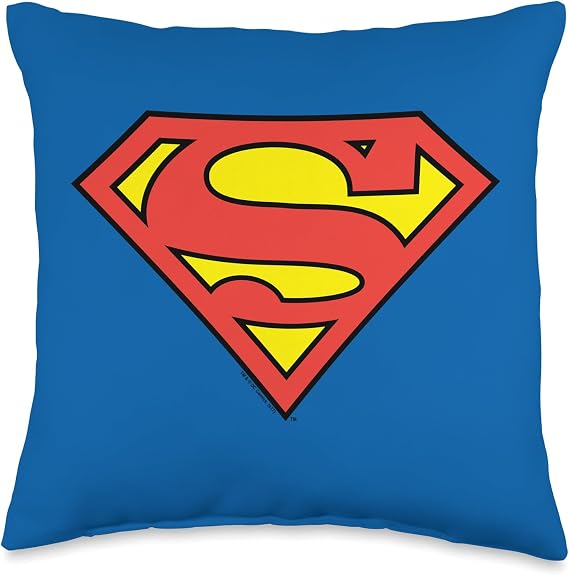 Superman Classic Logo Shield Throw Pillow