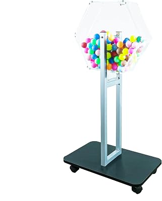 FixtureDisplays® Acrylic Raffle Drum with Wheels, Floorstanding - Clear & Black 23X15X45, 119571-NEW-NF