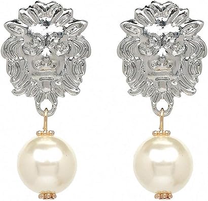 Women Statement Earrings Women Gold Lion Head Drop Earrings Wedding Earrings