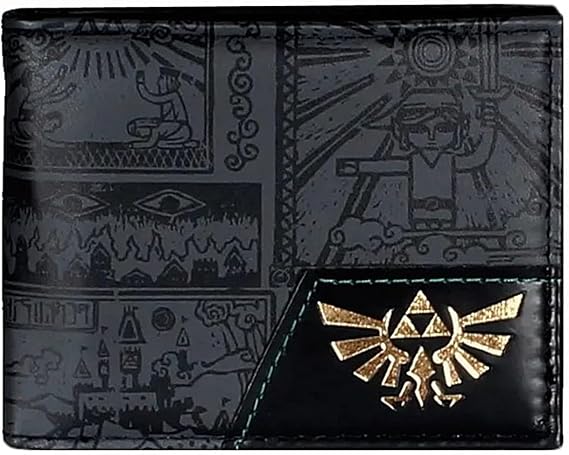 Classic Zeldas Triforce Ancient Stones Logo Mens Bi Fold Wallet