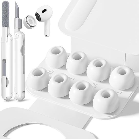 Inesore Replacement Ear Tips for AirPods Pro 1/2, 4 Size-White