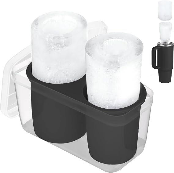 Ice Mold for Stanley Cup 30oz 40oz, Silicone Ice Tray, Black