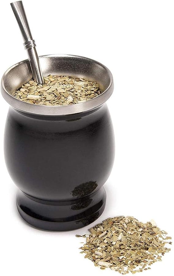 Yerba Mate Gourd/Tea Cup Set(Traditional Mate Cup - 230ML), Includes 1 Straw Spoon (Yerba Mate Straws), Gourd Cup Stainless Steel Tea Cup Insulation Cup, Easy to