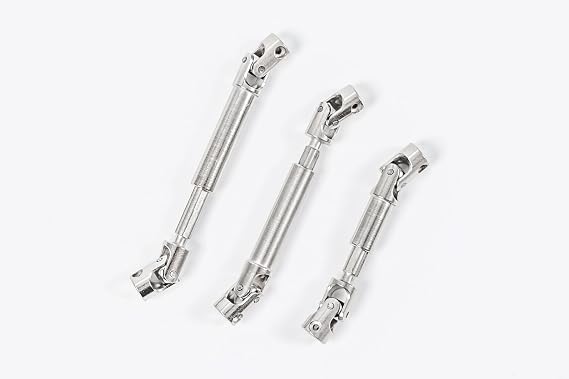 HobbyPlus Steel U-Joint Drive Shaft Set for ARKTOS 1/18 RC Rock Crawler 6WD Off-Road All Terrain RTR 6x6 RC Flatbed Truck - Remote Control Car, RC Crawler Upgrade Parts (3pcs)