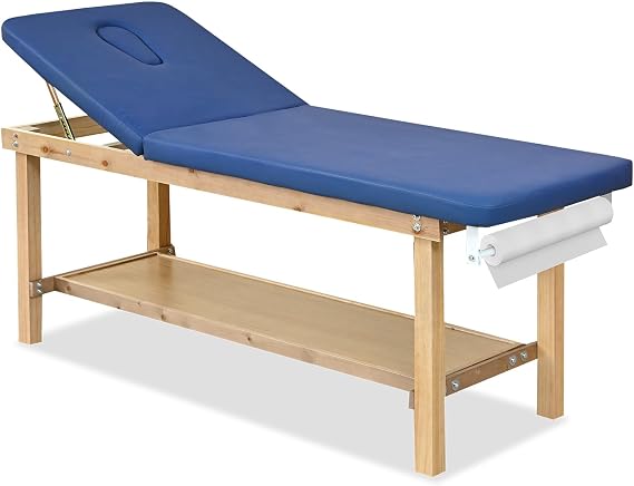 Exam Table with Paper Roll Dispenser & Shelf, 27.5" Width Comfortable Medical Exam Table & Bed for Treatment Clincal, Adjustable Back, Hardwood Frame, Low Maintenance and Holds Up to 400 Lbs